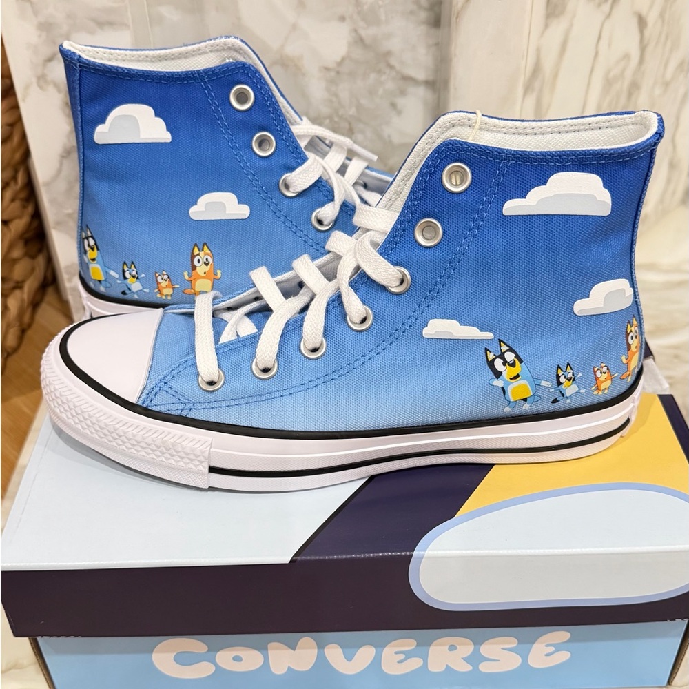Converse Sky Blue Bluey Cartoon High-Tops